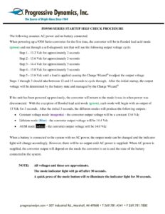PD9300-Startup -Self-Check - Progressive Dynamics