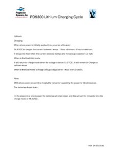PD9300 Lithium Charging Cycle - Progressive Dynamics